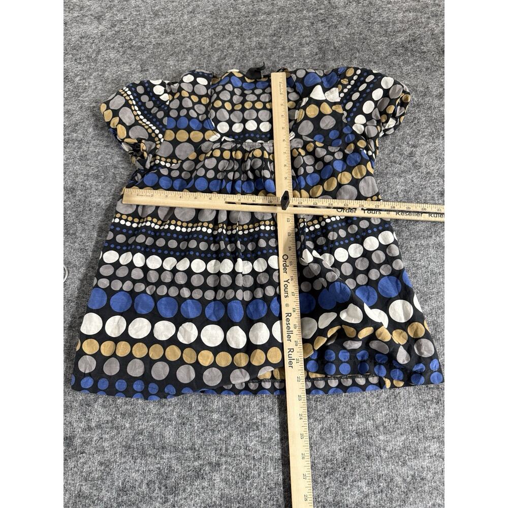 Nine West Blouse Women Small Silk Polka Dot Shirt Tunic Top Blue N246 - Picture 6 of 8